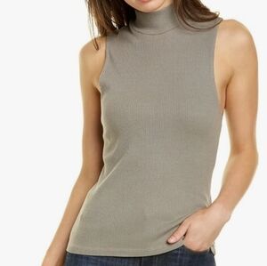 Monrow NWT Soft Ribbed Mockturtle Neck Tank Top